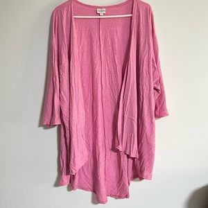LuLaRoe Pink Lindsay Cardigan size large NWT